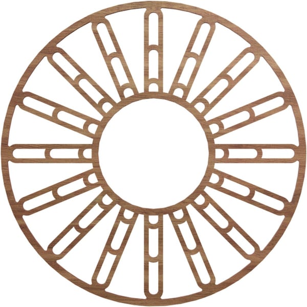 Ekena Millwork Hale Wood Fretwork Pierced Ceiling Medallion, Walnut, 22"OD x 8"ID x 1/4"T CMWP22X22X0250HHWA - main